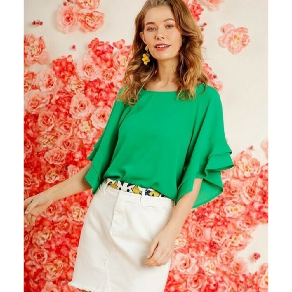 Ruffled Sleeve Blouse